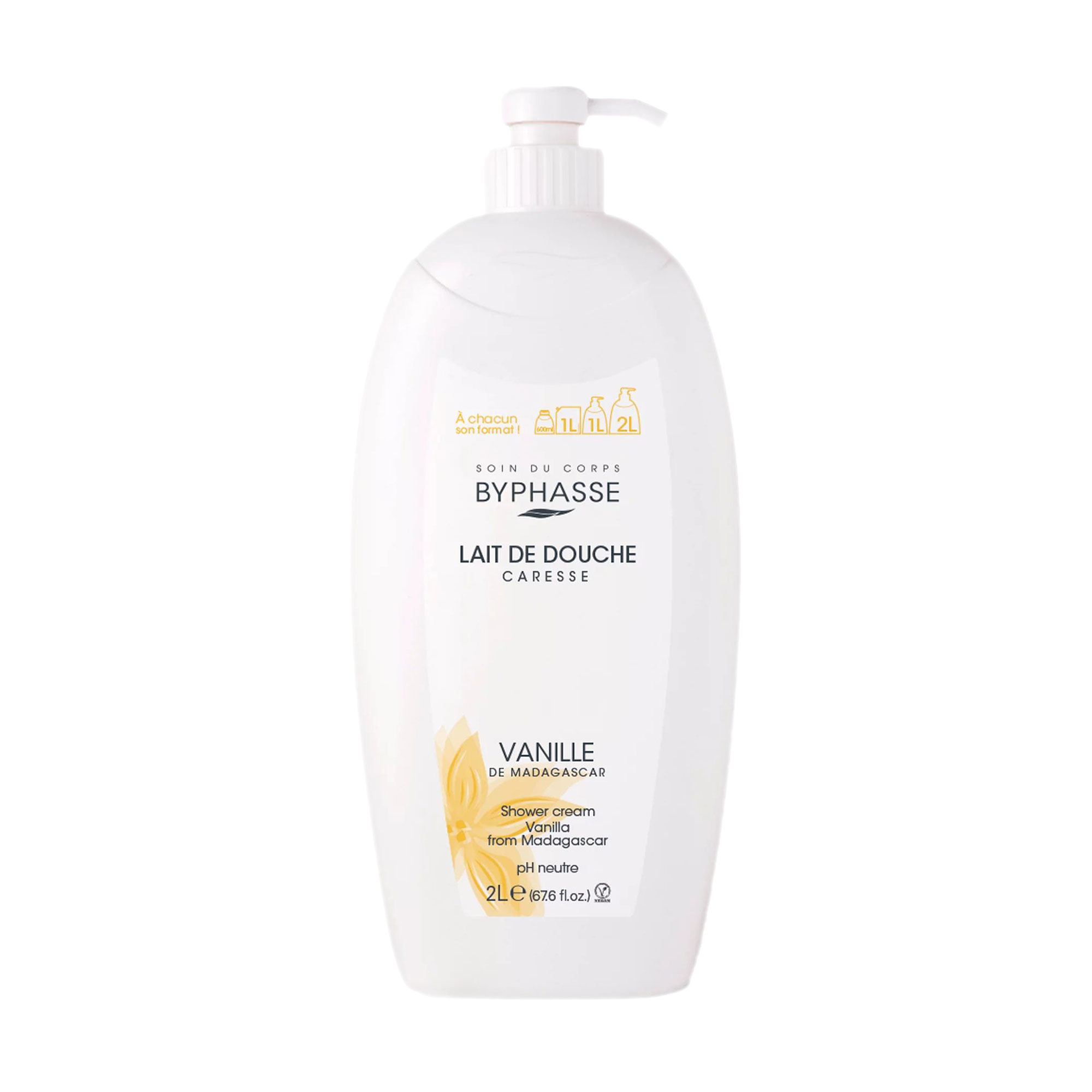 Крем-гель для душу Byphasse Caresse Shower Cream Квіти ванілі, 2 л